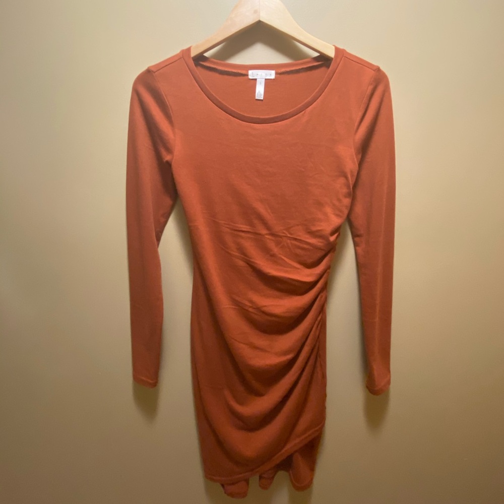 Leith Ruched Minidress, Amber